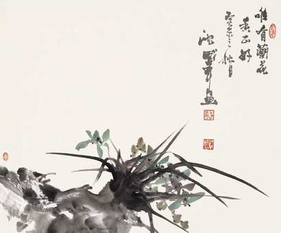 沈威峰 2003年作 空谷幽兰 立轴